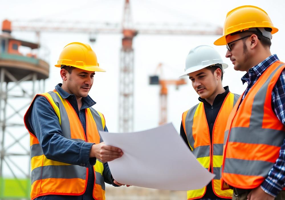 Construction professionals on site